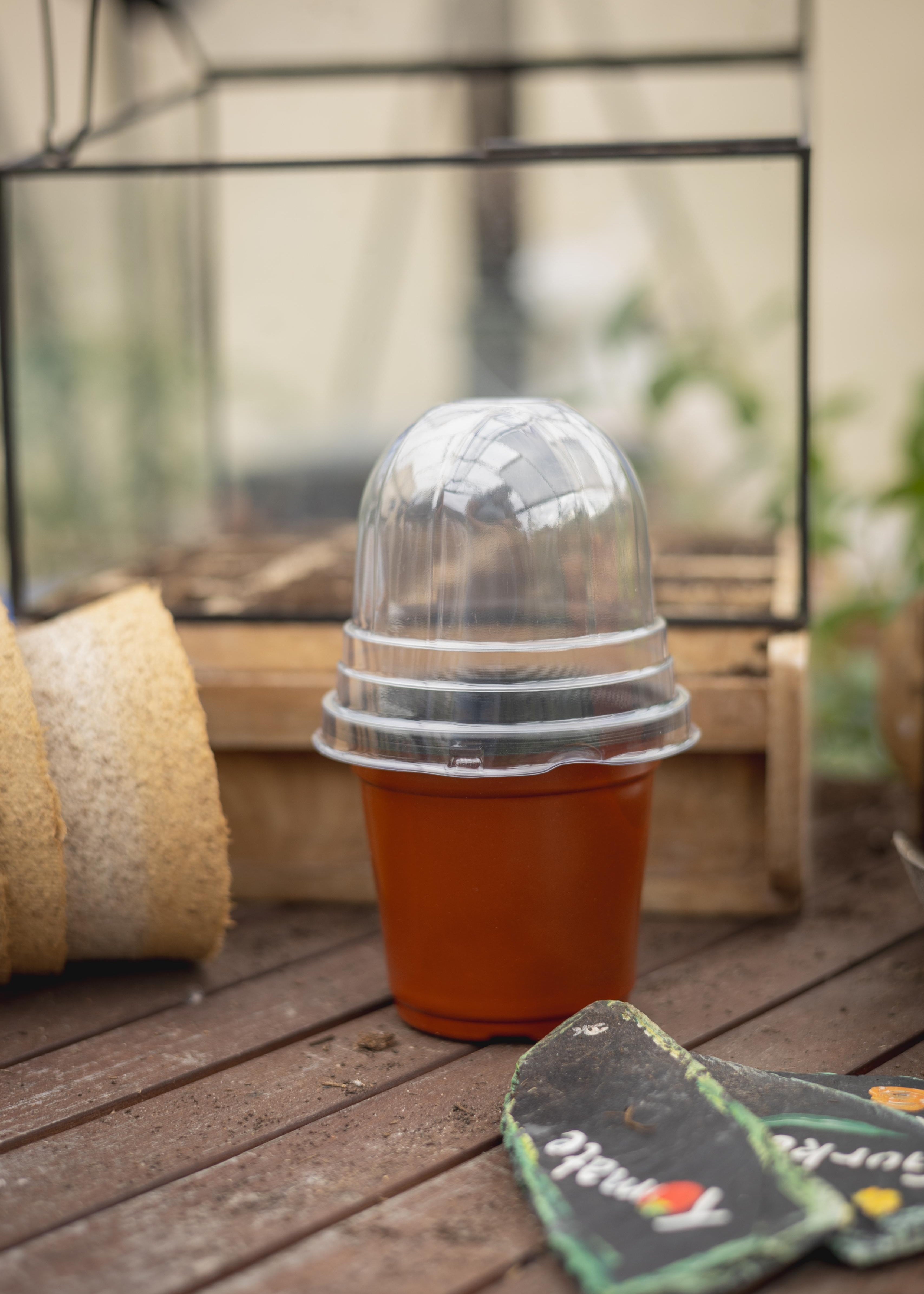 5-er Set Kunststoff-Pflanztöpfe mit Belüftung