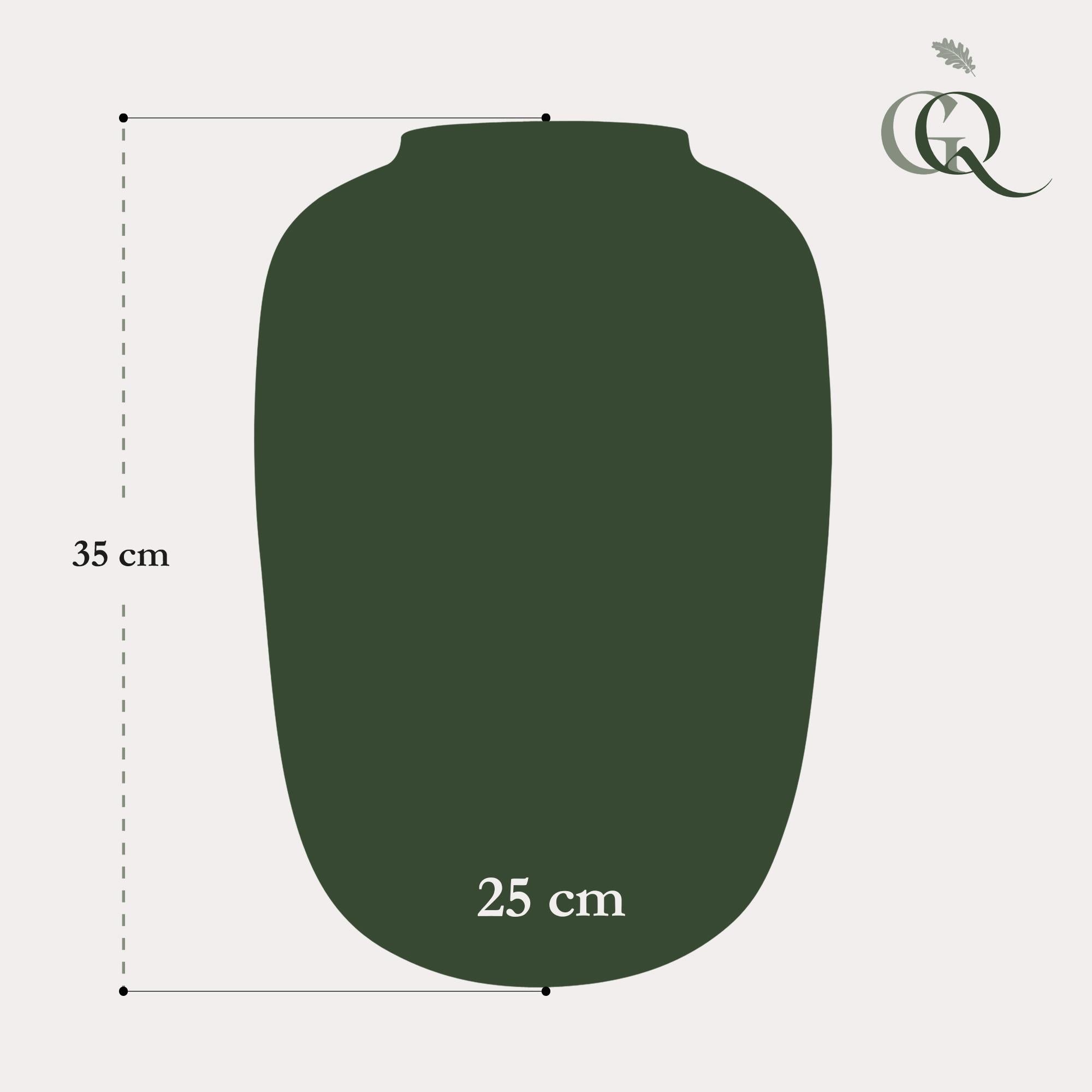 Vase Glas H35 W25 -Artic Ivory