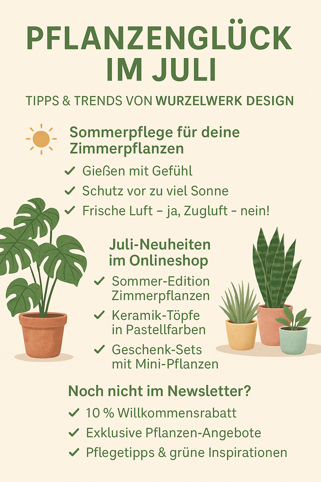 ☀️ Pflanzenglück im Juli – Tipps & Trends von Wurzelwerk Design