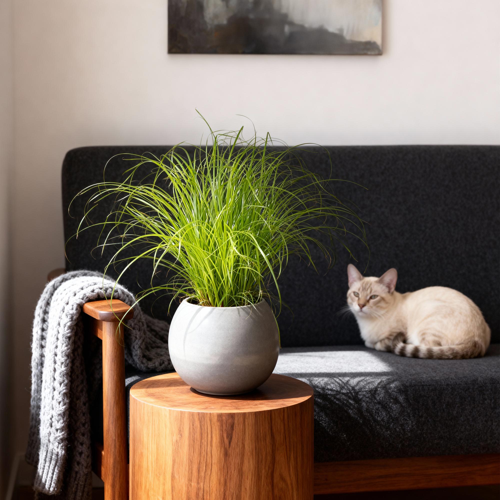 Cyperus alternifolius Zumula - Katzenpflanze - Haustierfreundliche Pflanze - Grün - 1 Pflanze - Topf 12cm - Höhe 20cm