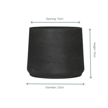 Jumbo Patt Black Washed in verschiedenen Größen D23 x H19, D34 x H28, D45 x H38