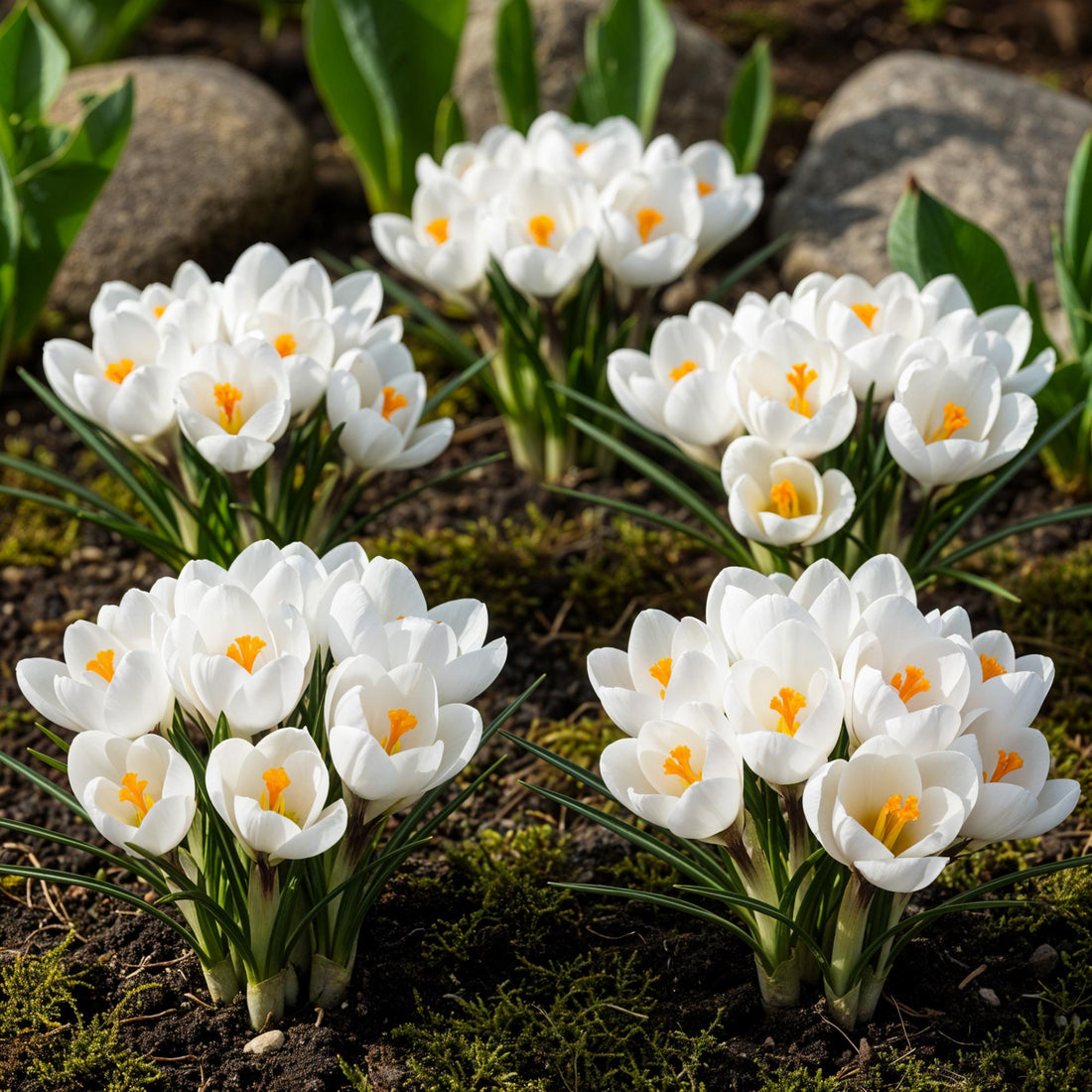 Blumenzwiebeln Crocus White | 30 Stück Weiß – Zwiebelgröße 7/8 – XXL Pack