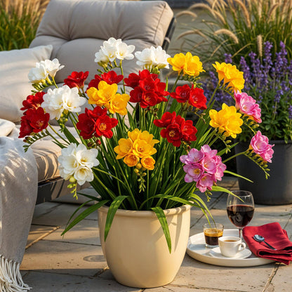 Blumenzwiebeln Freesia Double Mix | 40 Stück Farbenmix – Zwiebelgröße 5/6 – XXL Pack