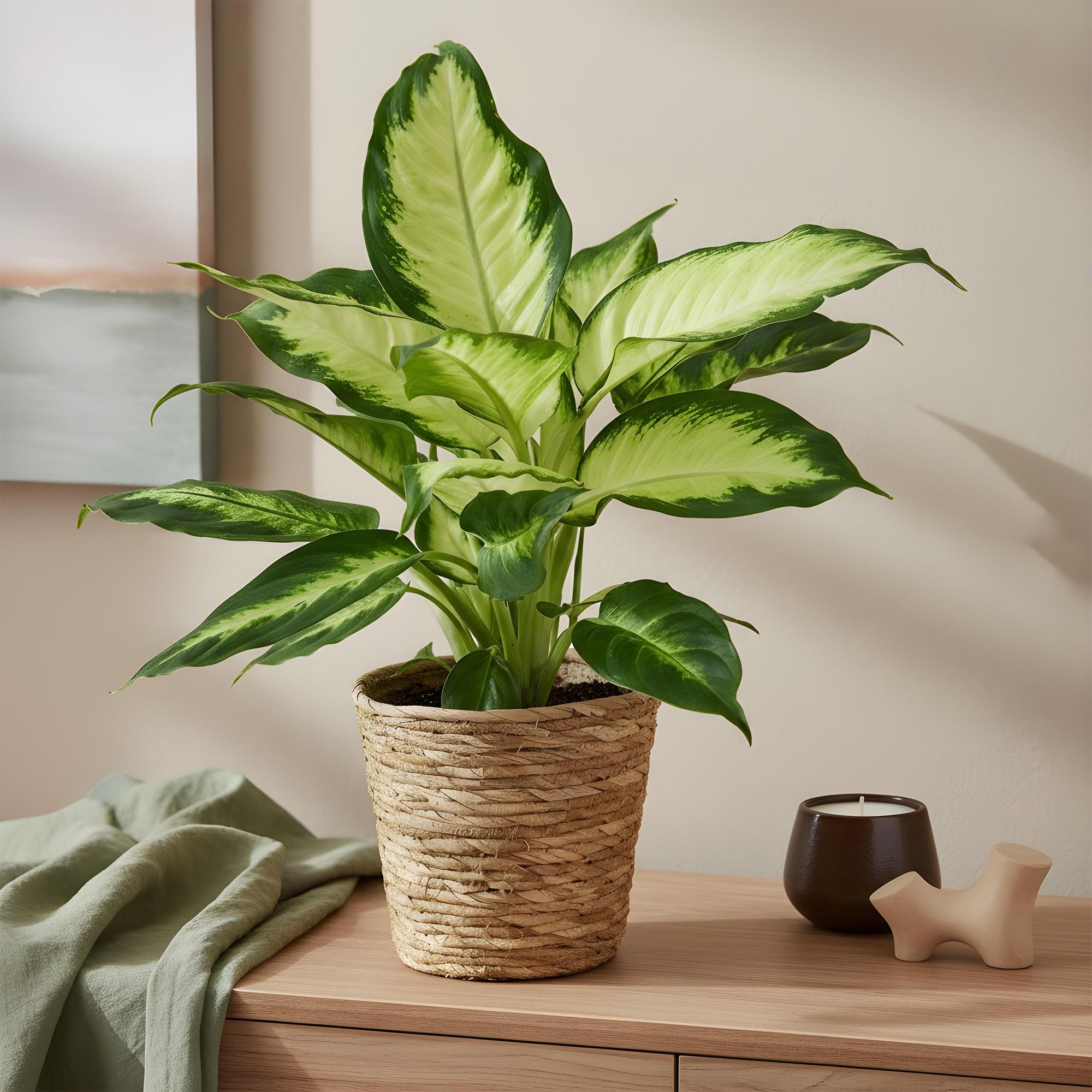 Diefenbachia Camilla - Dieffenbachia mit Korb - Höhe 45-50cm