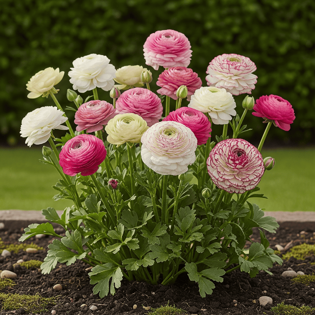 Blumenzwiebeln Ranunculus Pastel Mix | 40 Stück Pastellfarben – Zwiebelgröße 5/6 – XXL Pack