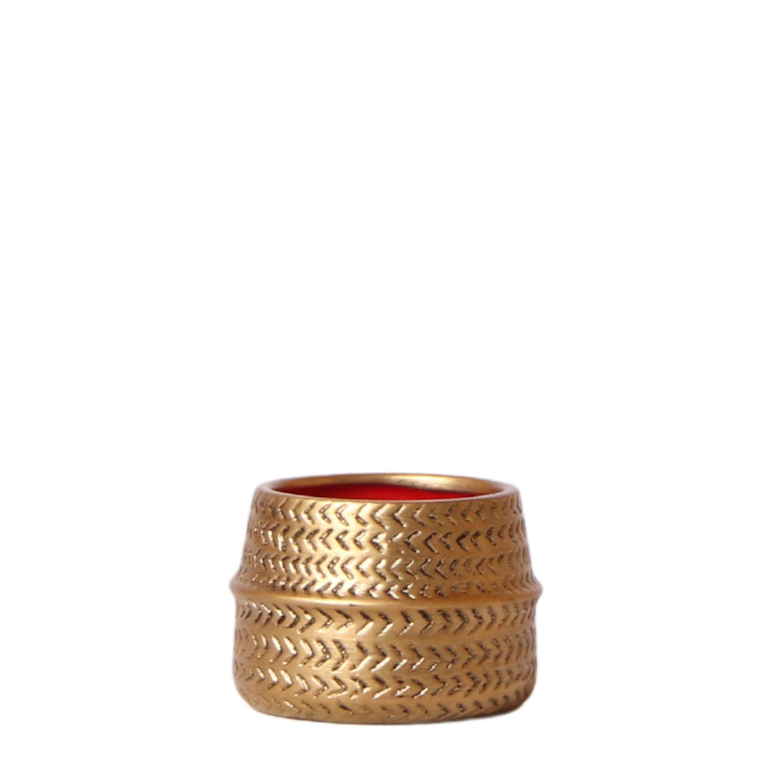 Groove Blumentopf - Goldener Keramik-Topf - Topfgröße - Ø6cm