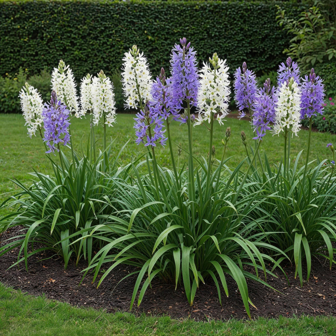 Blumenzwiebeln Camassia Leichtlinii Mix | 5 Stück Lila &amp; Weiß – Zwiebelgröße 12/14 – XXL Pack
