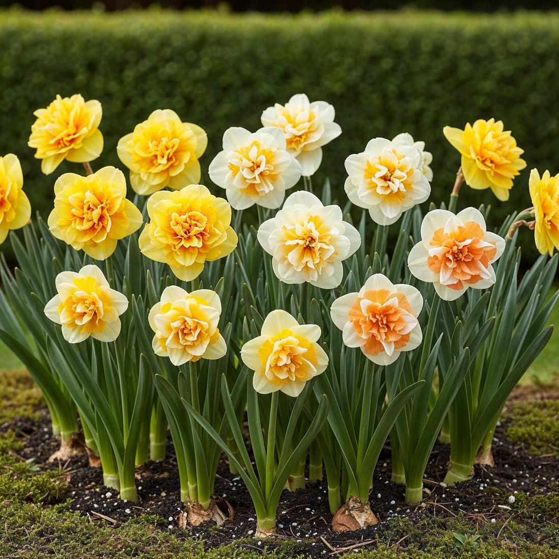 Blumenzwiebeln Narzissen Double Mix | 10 Stück Gelb &amp; Weiß – Zwiebelgröße 12/14 – XXL Pack