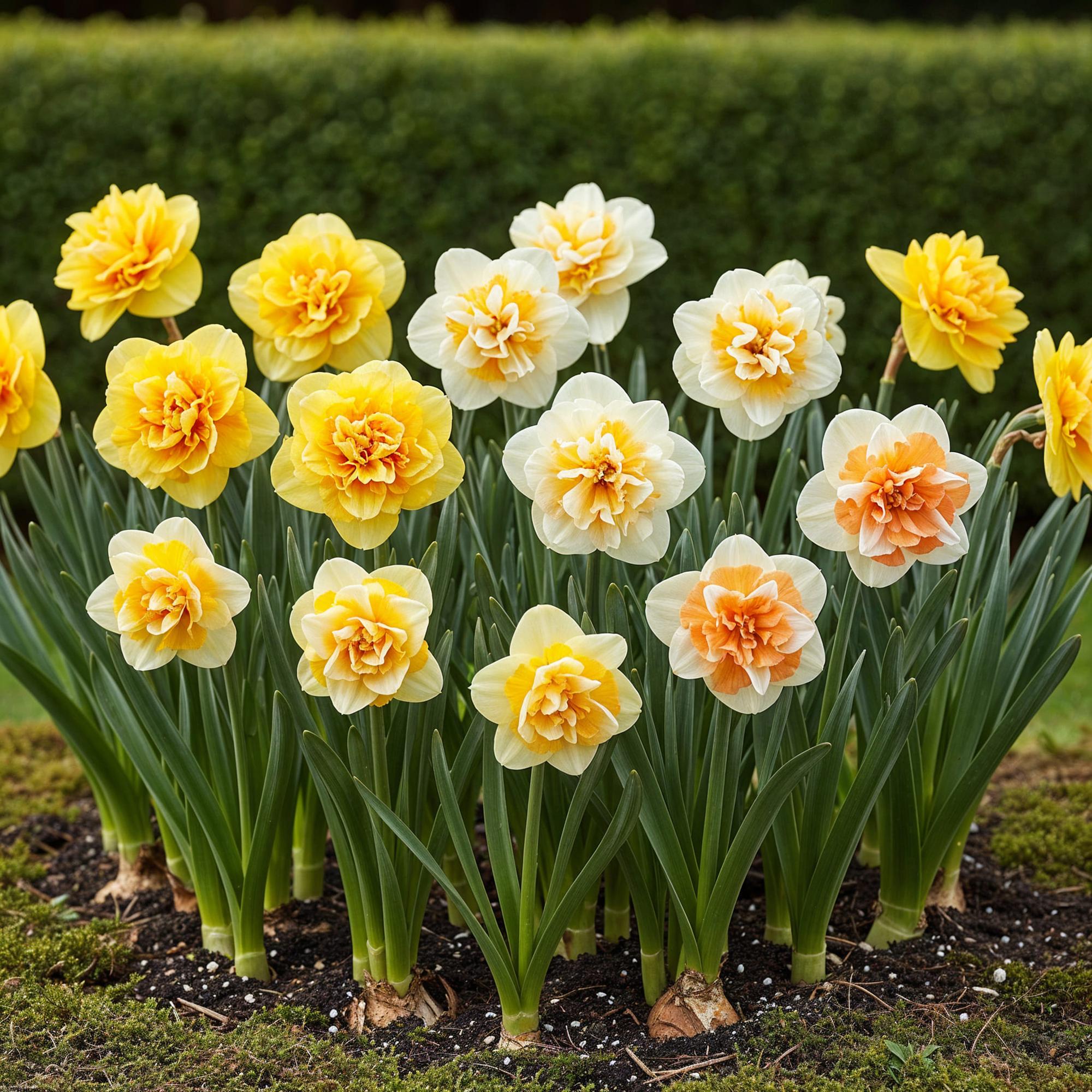 Blumenzwiebeln Narzissen Double Mix | 10 Stück Gelb &amp; Weiß – Zwiebelgröße 12/14 – XXL Pack