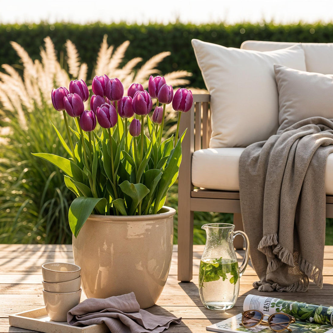 Tulpen Triumph Purple - Bulbs Hardy Perennial - Farbe Lila - 15 Stück - Zwiebelgröße 11/12 - XXL Pack