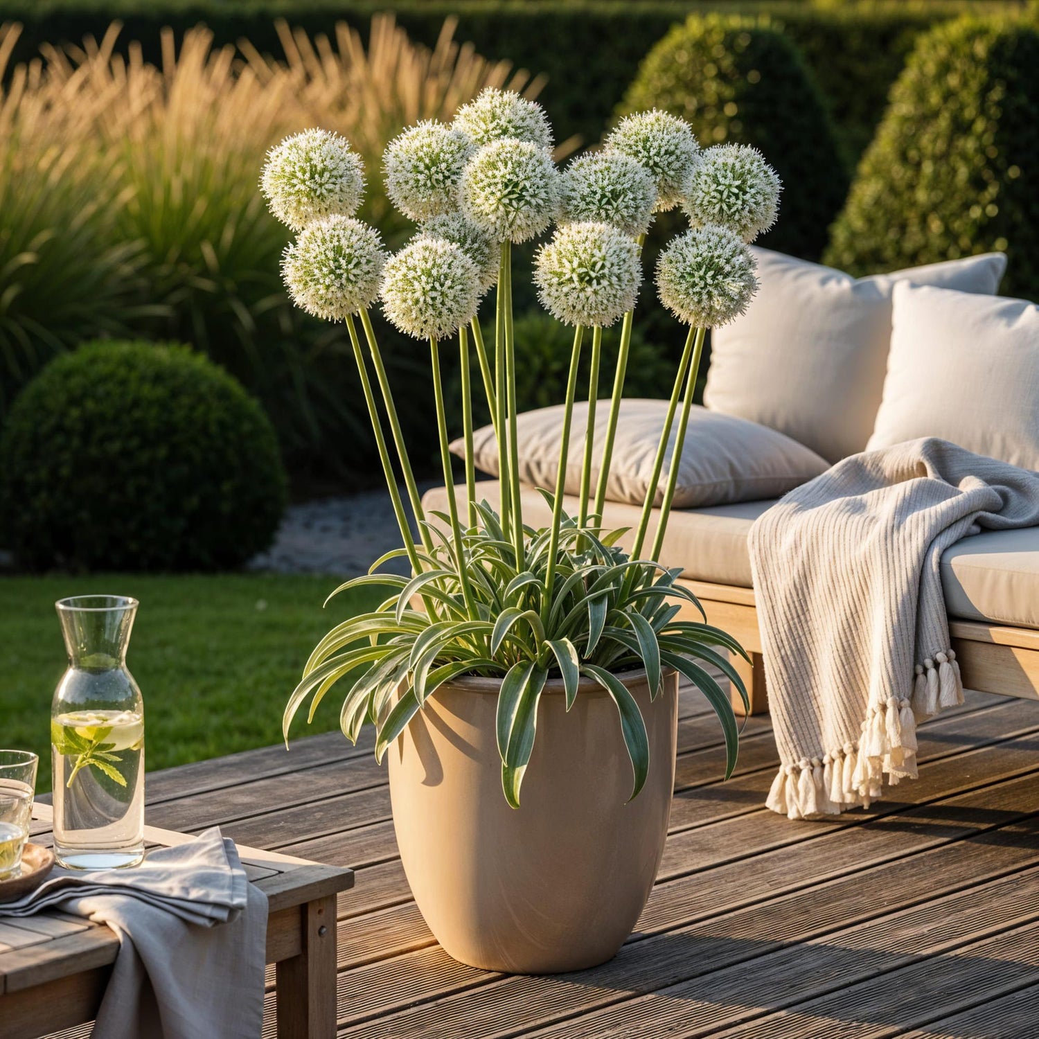 Blumenzwiebeln Allium Mount Everest | 3 Stück Weiß – Zwiebelgröße 16/18 – XXL Pack