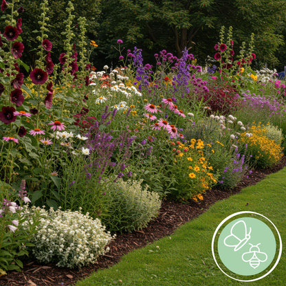 Stauden Packet - Bienen- und Schmetterlingsanziehend - 24 Stauden - Für 3 m2 - Verschiedene Farben - Pflegeleicht - Topf 11cm
