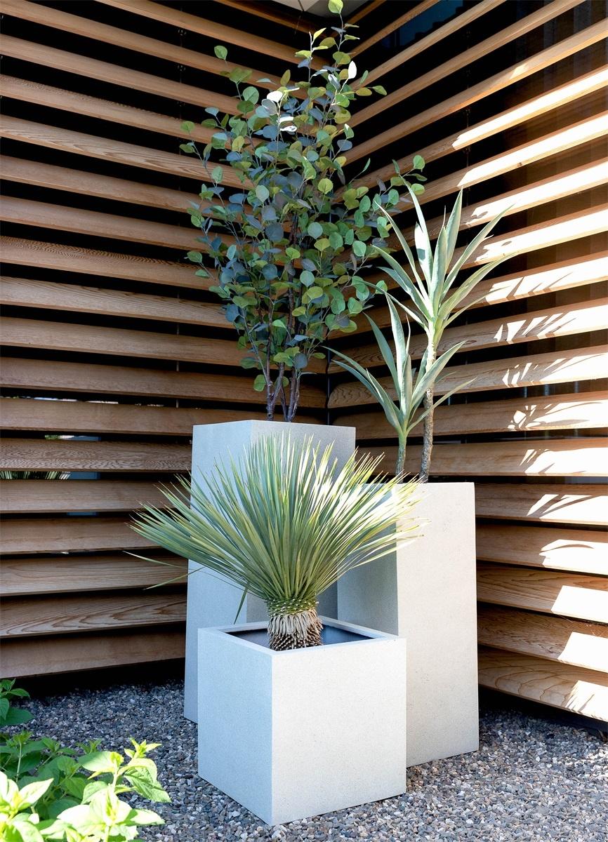 Topf Grigio Cube Antique White - D40 x H40