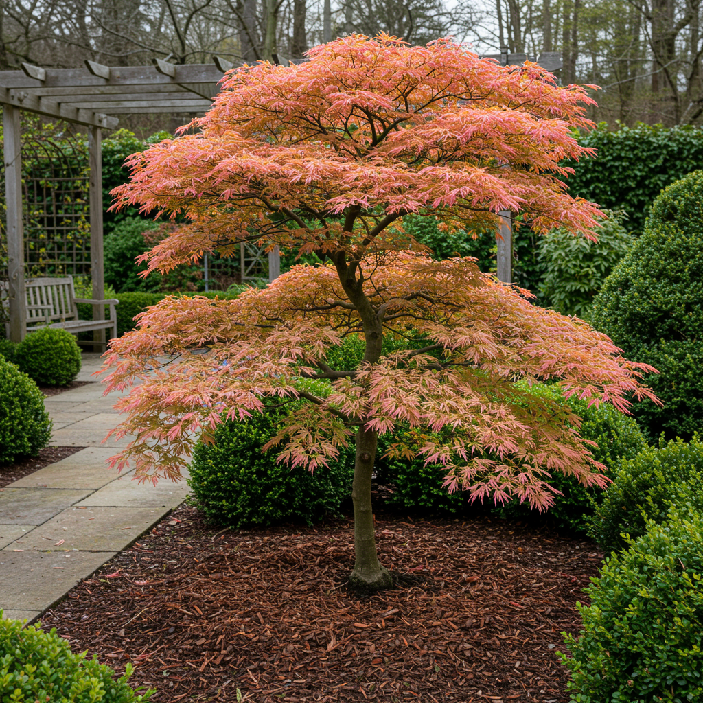 Japanischer Ahorn - Acer palmatum Iyoshi - Rosa - 1 Pflanze - Laubabwerfend - Topf 19cm Höhe 70cm