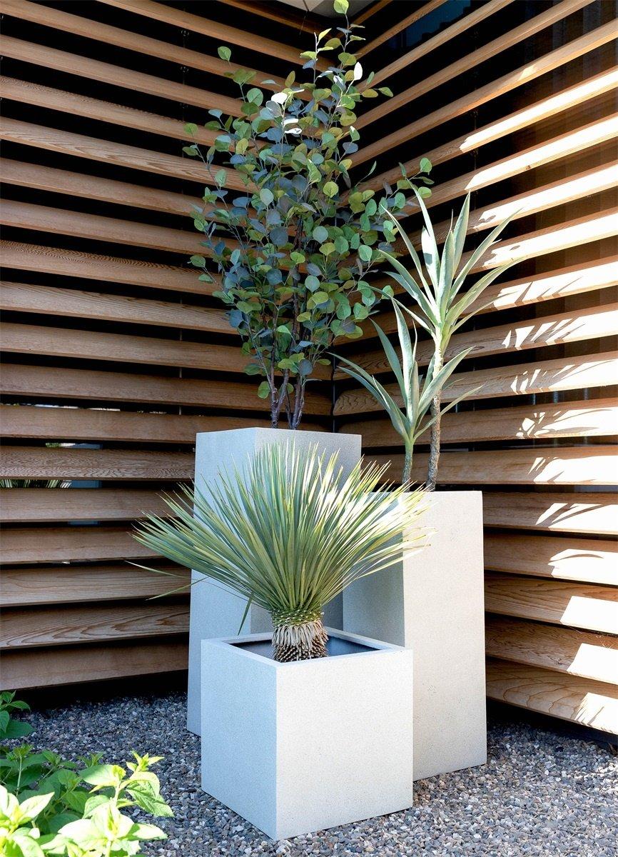 Topf Grigio Cube Antique White - D60x H60