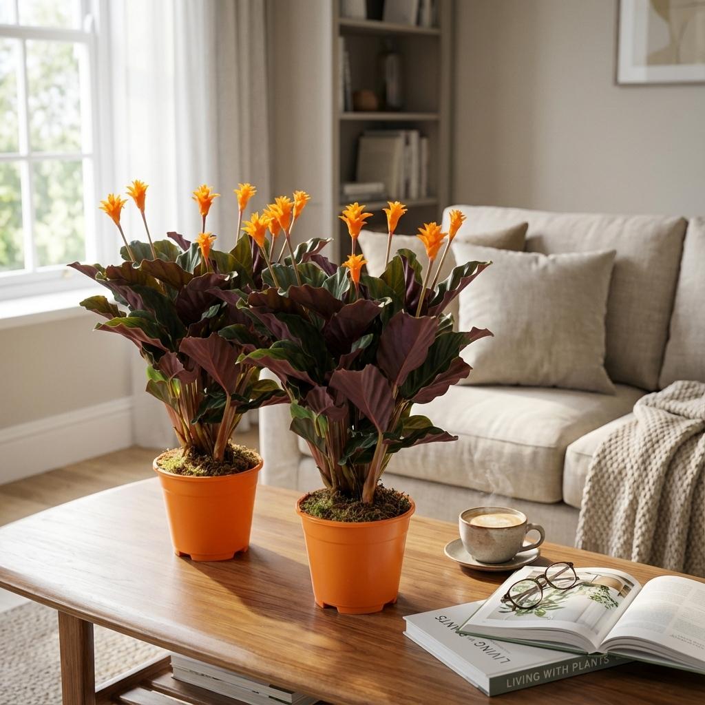 Calathea Crocata - 2 Stück - Ø 14 cm - Höhe: 40 - 45cm