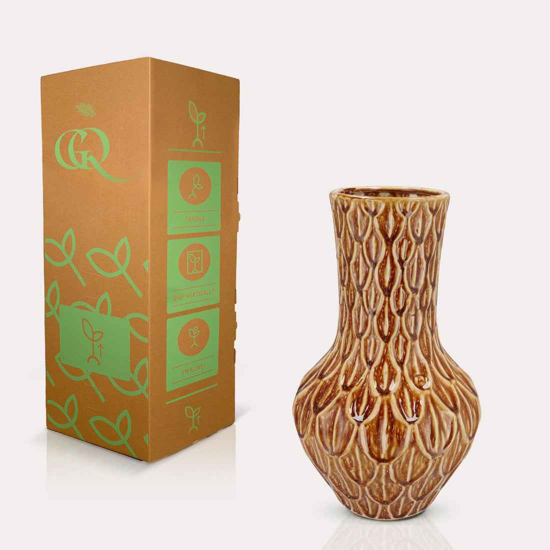 Vase Stein M - H39 W23 - Boa Braun