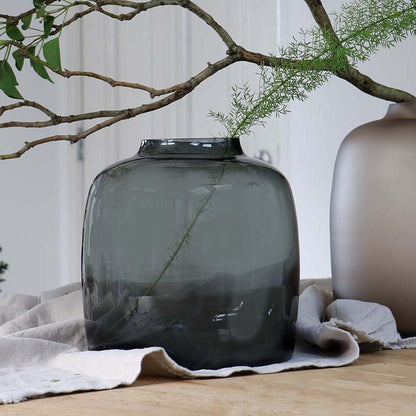 Vase Glas - M - H25 W25 - Bartica - Grey
