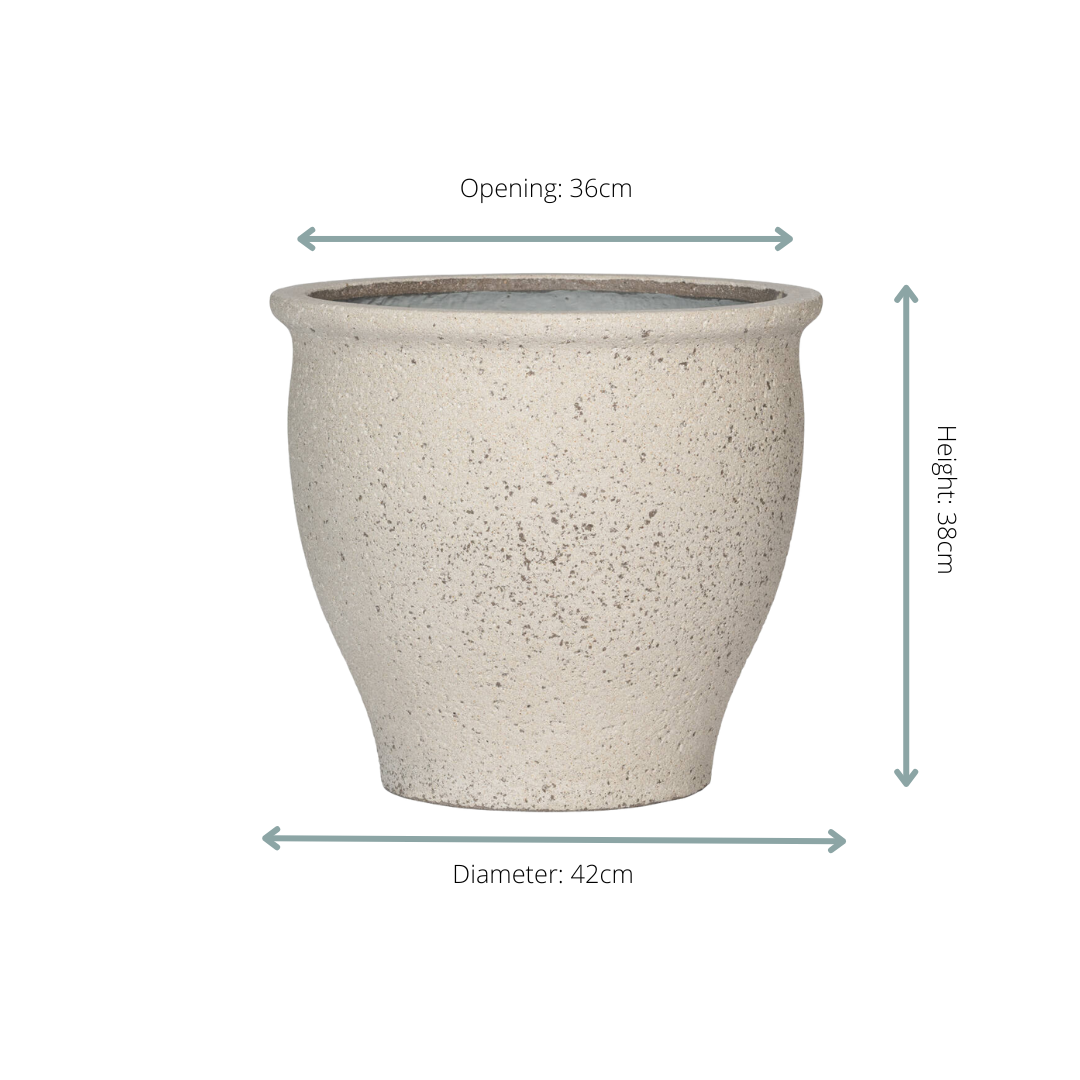 Pflanztopf Poseidon Chalk White in zwei verschiedenen Größen  D42 x H38