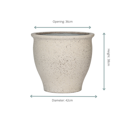 Pflanztopf Poseidon Chalk White in zwei verschiedenen Größen  D42 x H38