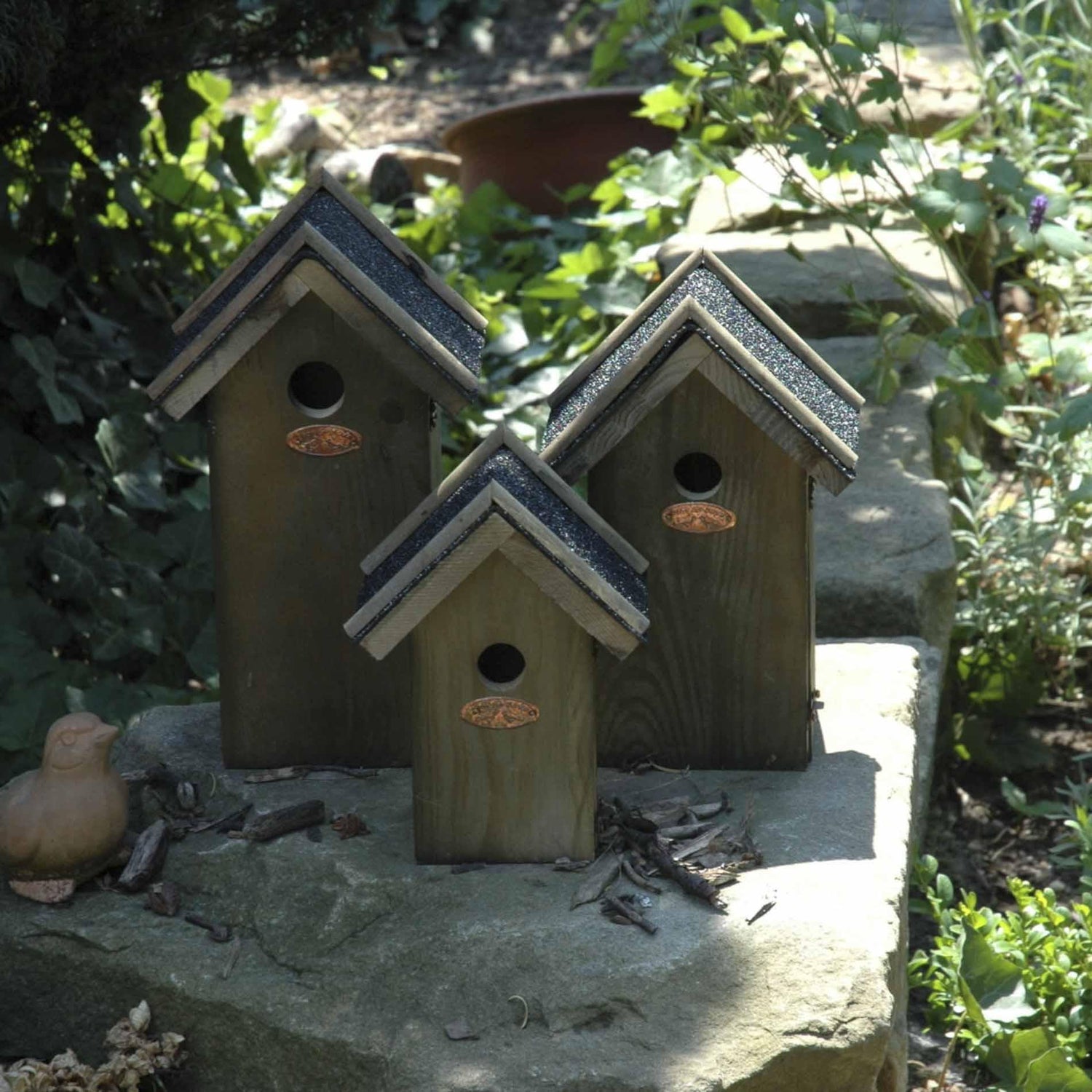 Blaumeisen-Vogelhaus mit Bitumendach | Nistkasten für kleine Meisen – wetterfest