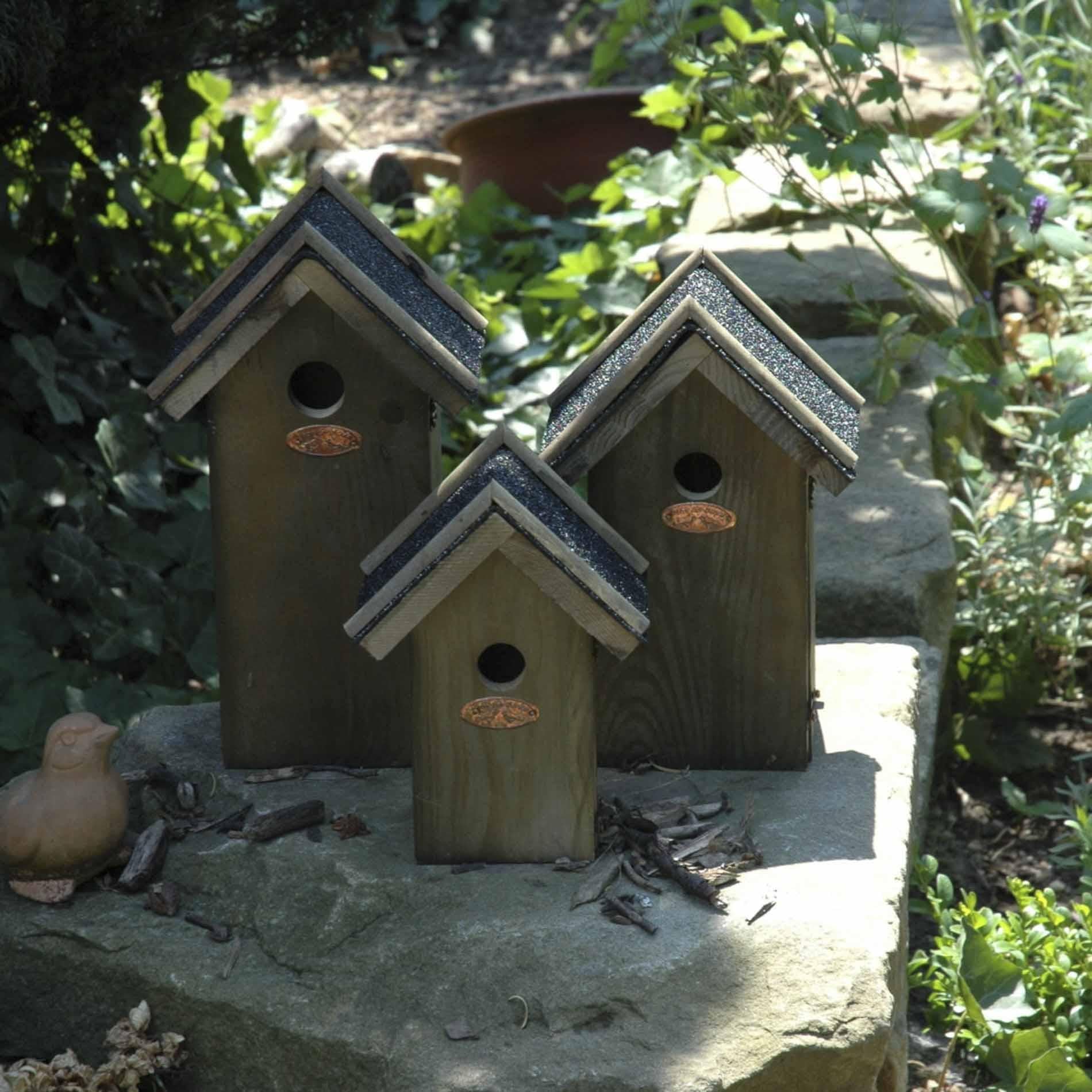 Blaumeisen-Vogelhaus mit Bitumendach | Nistkasten für kleine Meisen – wetterfest
