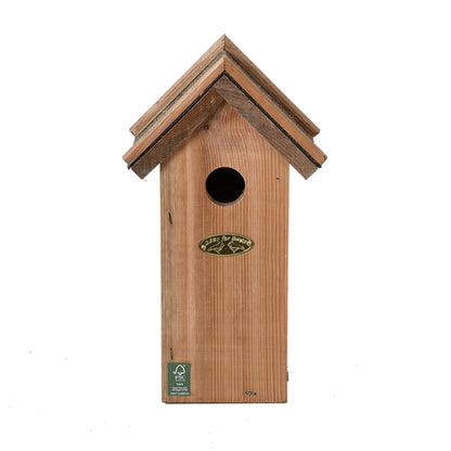 Blaumeisen-Vogelhaus mit Bitumendach | Nistkasten für kleine Meisen – wetterfest