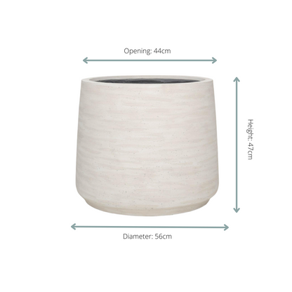 Jumbo Patt Ivory Washed – Pflanzkübel D56 × H47 für Indoor &amp; Outdoor
