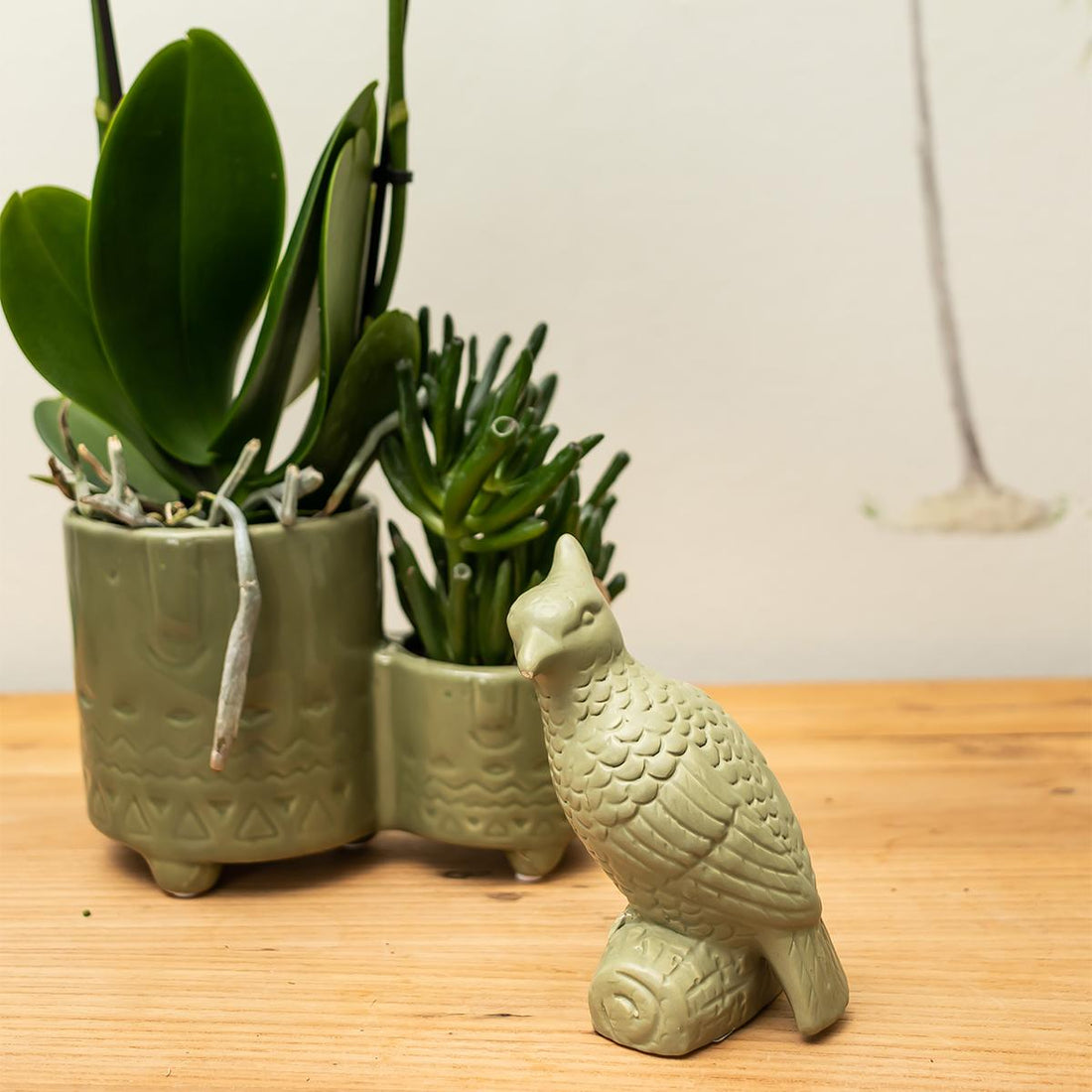 Ornament - Deko-Skulptur Kakadu - Green