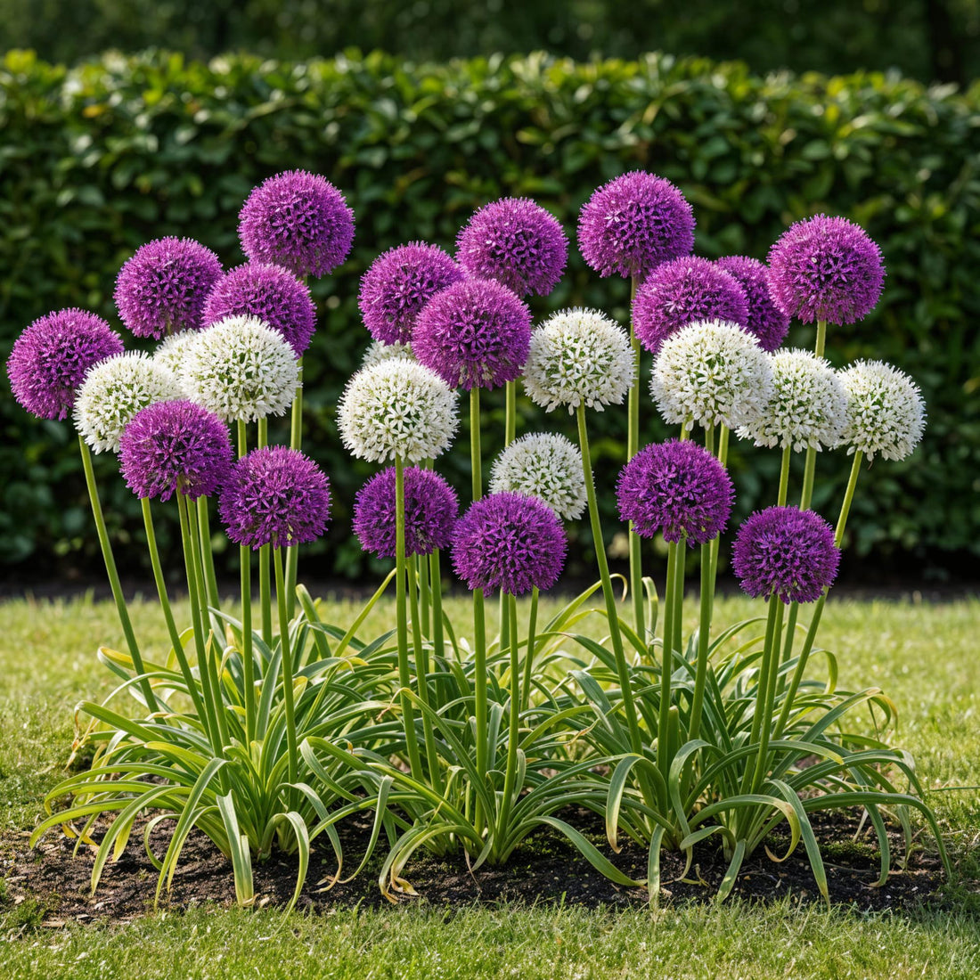 Blumenzwiebeln Allium Purple White Mix | 15 Stück Lila &amp; Weiß – Zwiebelgröße 10/12 – XXL Pack