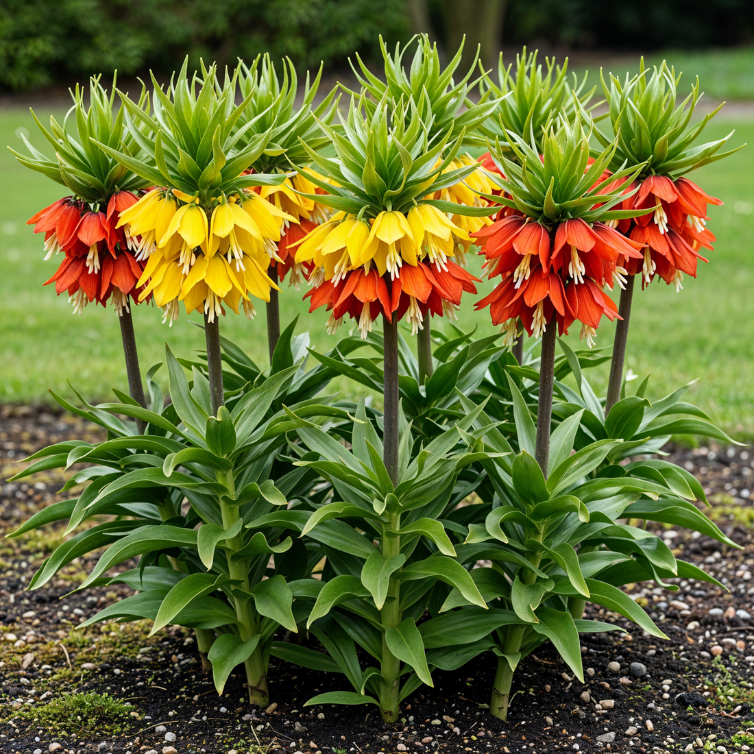 Blumenzwiebeln Fritillaria Imperialis Mix | 3 Stück Gelb &amp; Orange – Zwiebelgröße 18/20 – XXL Pack