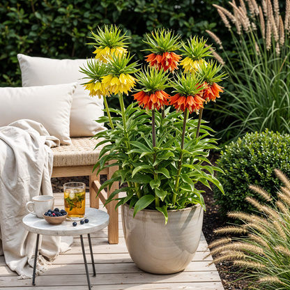 Blumenzwiebeln Fritillaria Imperialis Mix | 3 Stück Gelb &amp; Orange – Zwiebelgröße 18/20 – XXL Pack