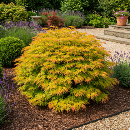 Japanischer Ahorn - Acer palmatum Summergold - Gelb - 1 Pflanze - Laubabwerfend - Topf 19cm Höhe 70cm
