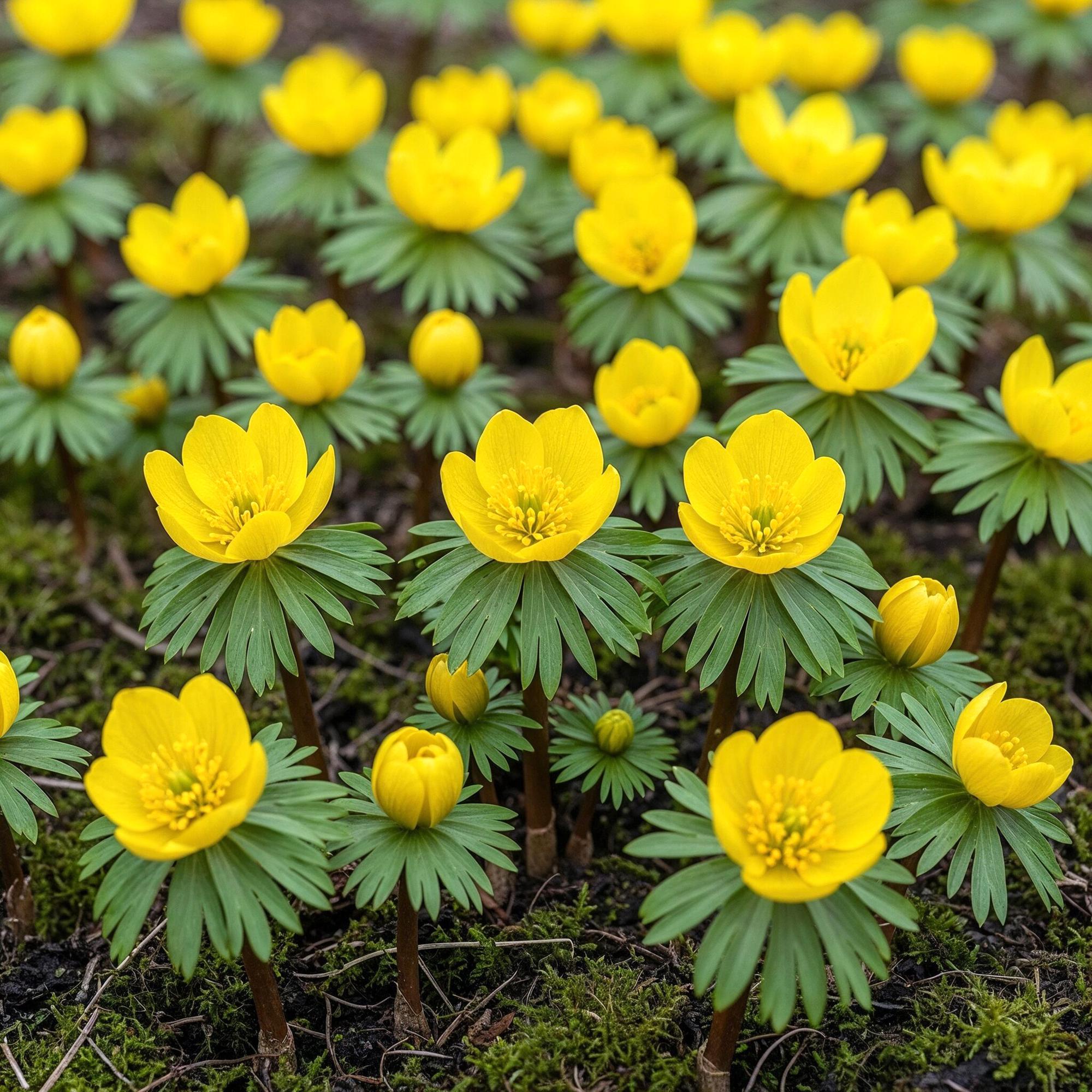 Blumenzwiebeln Eranthis Cilicica | 25 Stück Gelb – Zwiebelgröße 4/5 – XXL Pack