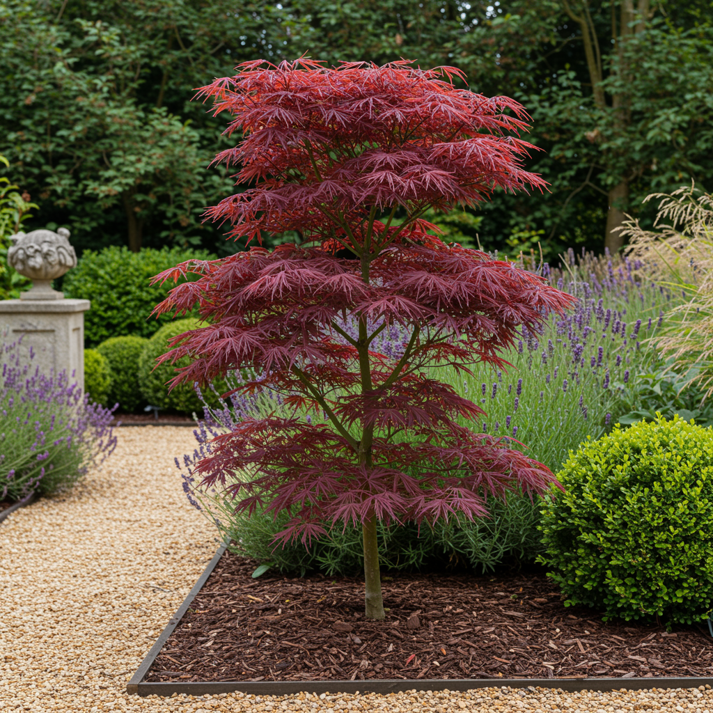 Japanischer Ahorn - Acer palmatum Trompenburg - Dunkel Lila - 1 Pflanze - Laubabwerfend - Topf 19cm Höhe 70cm