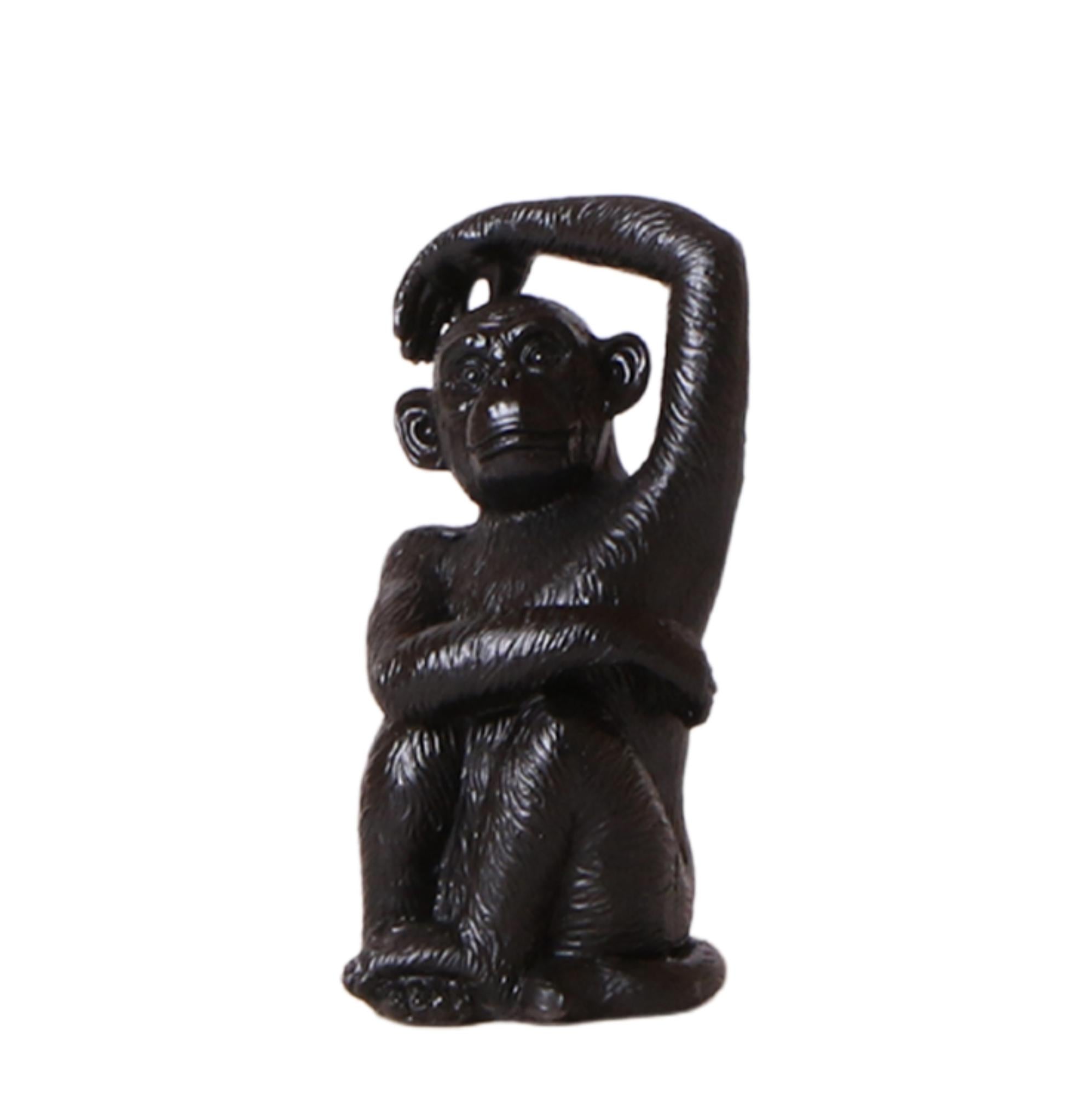 Ornament - Decoration sculpture Sitting Monkey - Black