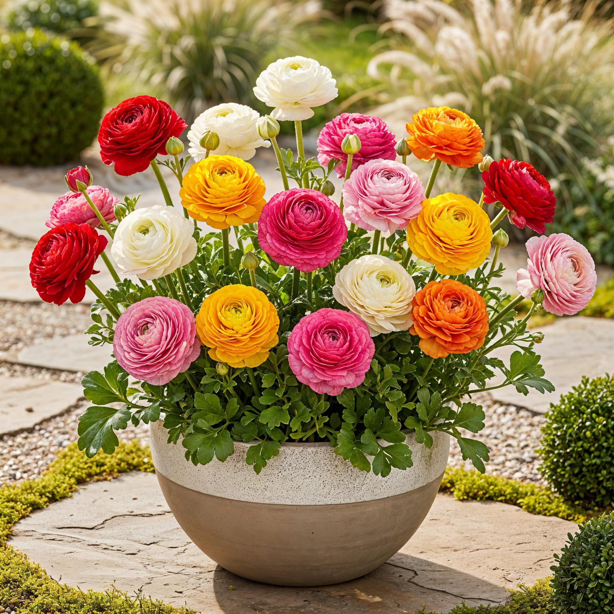 Blumenzwiebeln Asiatischer Hahnenfuß | 40 Stück Farbenmix – Zwiebelgröße 5/6 – XXL Pack