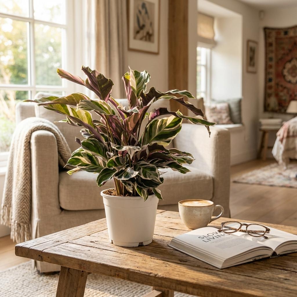 Calathea Fushion White - Ø 14 cm - Höhe: 35 - 40 cm