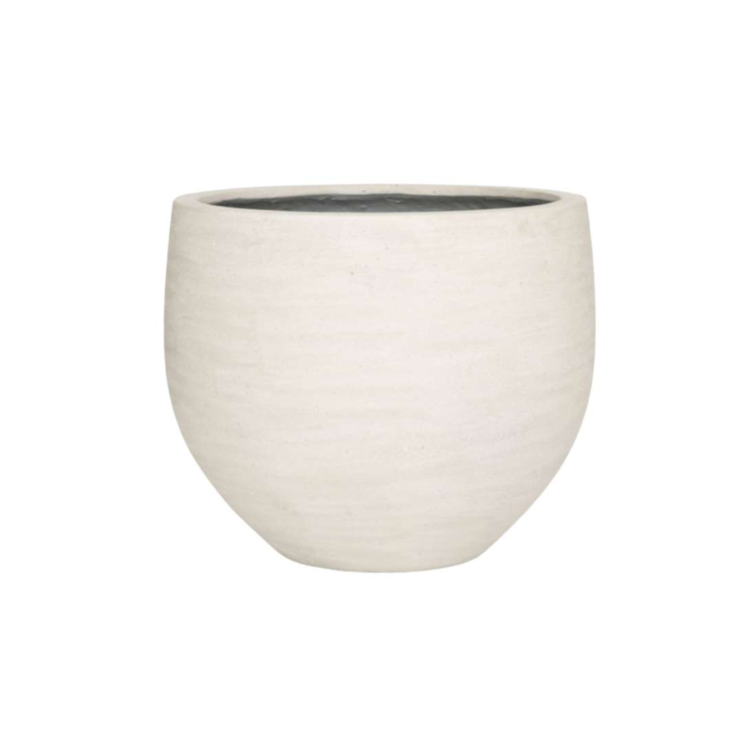 Pflanzkübel „Jumbo Orb“ – Ivory Washed – D88 × H70 cm – Moderner XL-Pflanzkübel für Indoor &amp; Outdoor