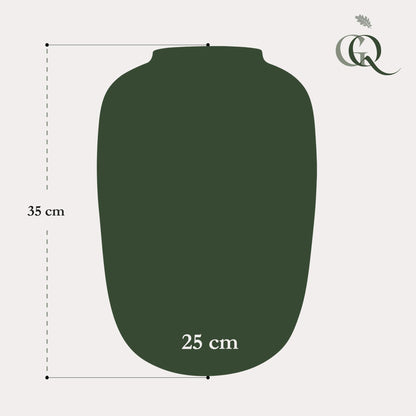 Vase Glas  H35 W25 -Artic Ivory
