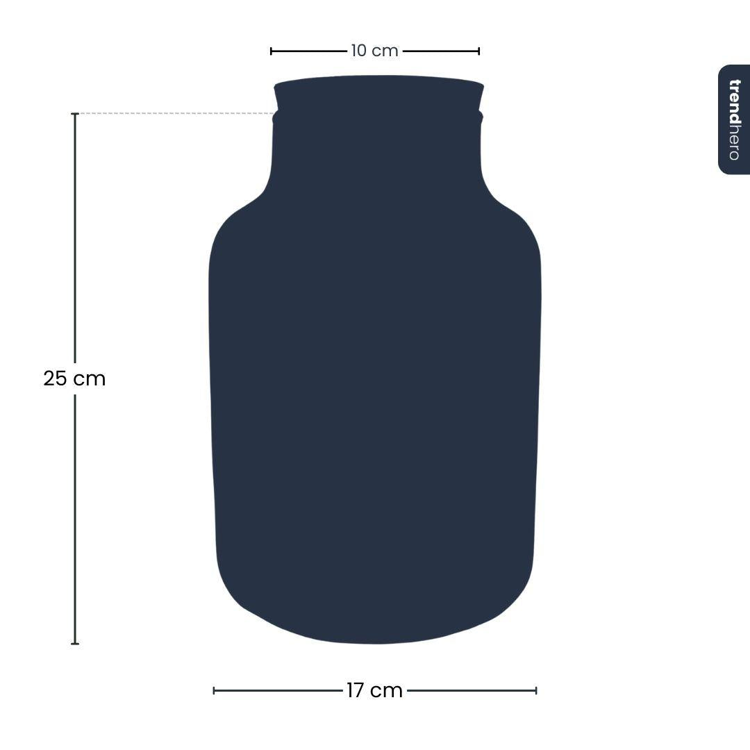 Kleine milchige Terrarienflasche mit Korken - Geschlossenes großes Terrarium ↑ 24,5 cm