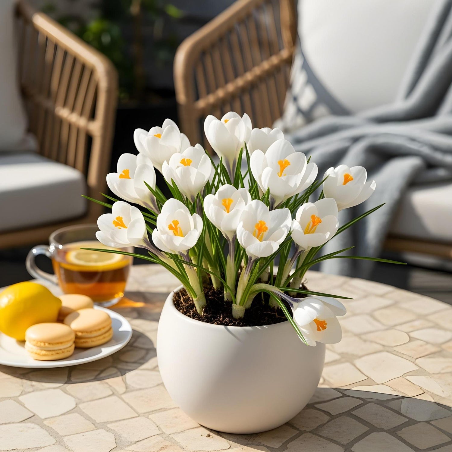 Blumenzwiebeln Crocus White | 30 Stück Weiß – Zwiebelgröße 7/8 – XXL Pack