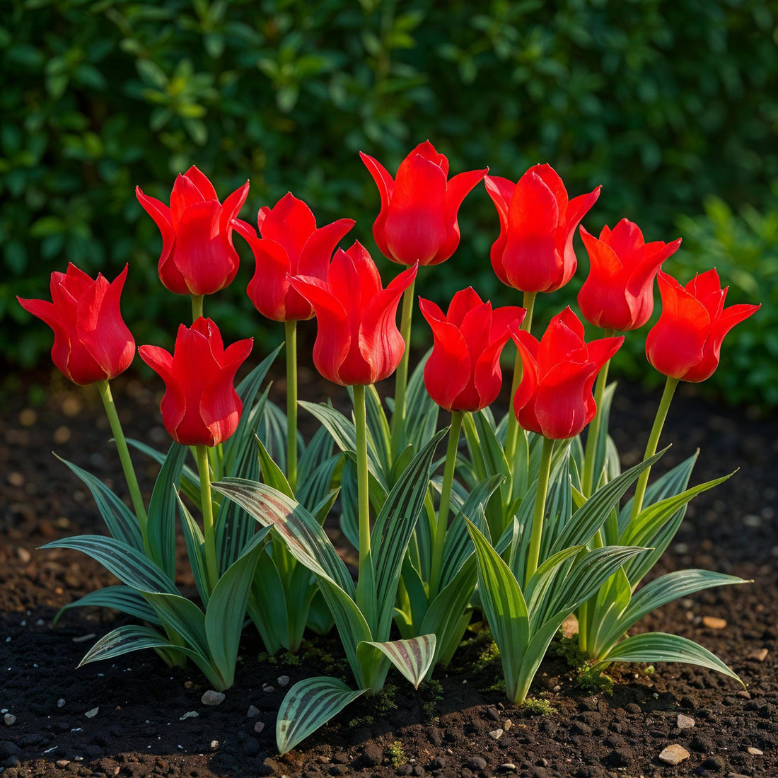 Tulpen Greigii Red - Bulbs Hardy Perennial - Farbe Rot - 15 Stück - Zwiebelgröße 11/12 - XXL Pack