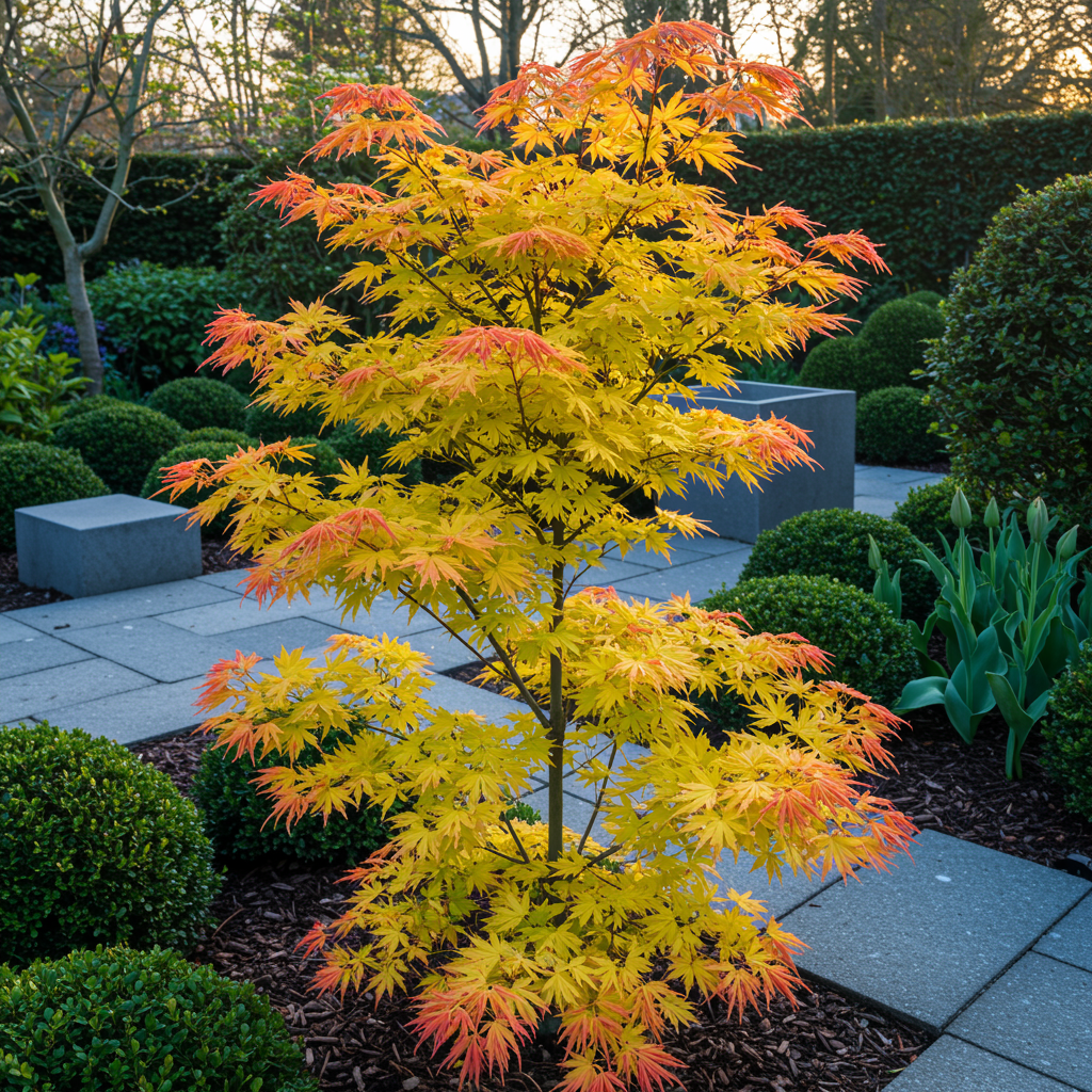 Japanischer Ahorn - Acer palmatum Orange Dream - Orange - 1 Pflanze - Laubabwerfend - Topf 19cm Höhe 70cm