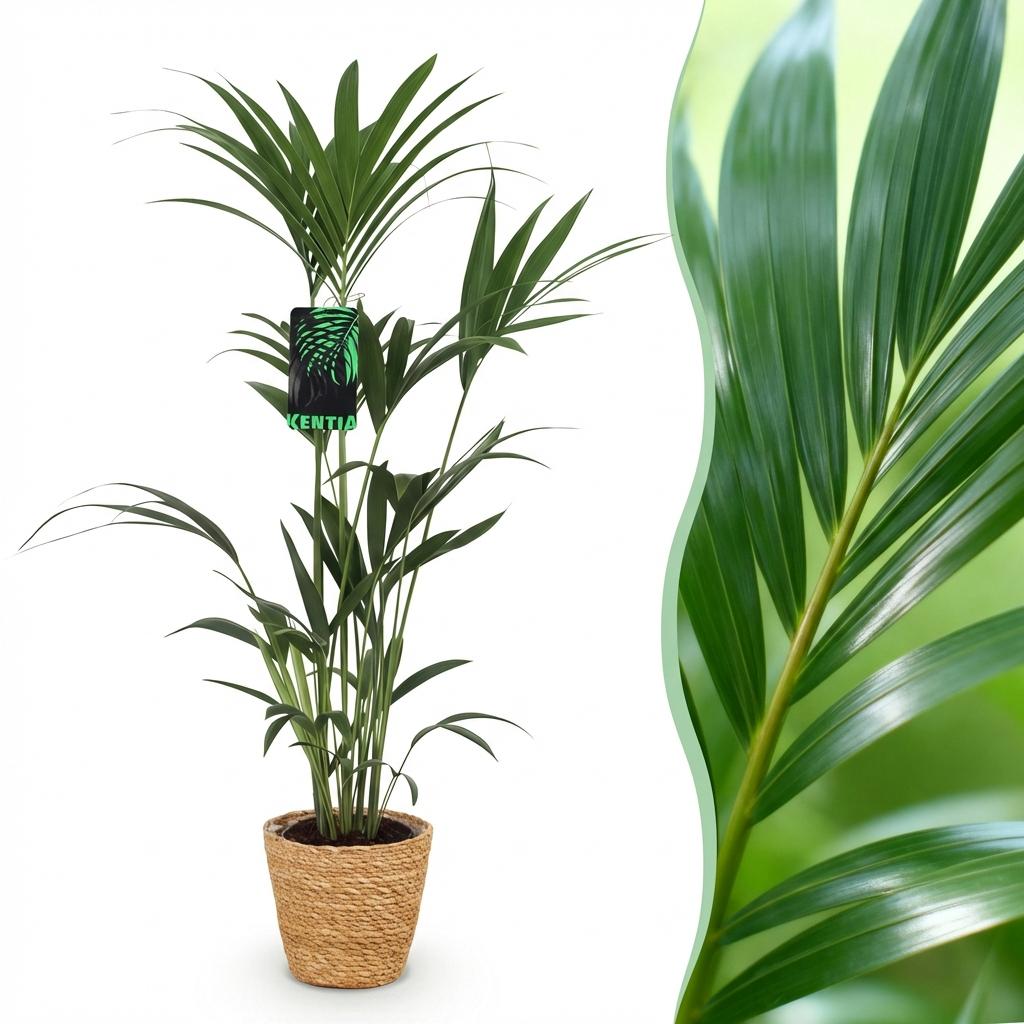 Howea Forsteriana - Kentia-Palme - 1 Pflanze - mit Korb oder Topf - Höhe 120-130cm