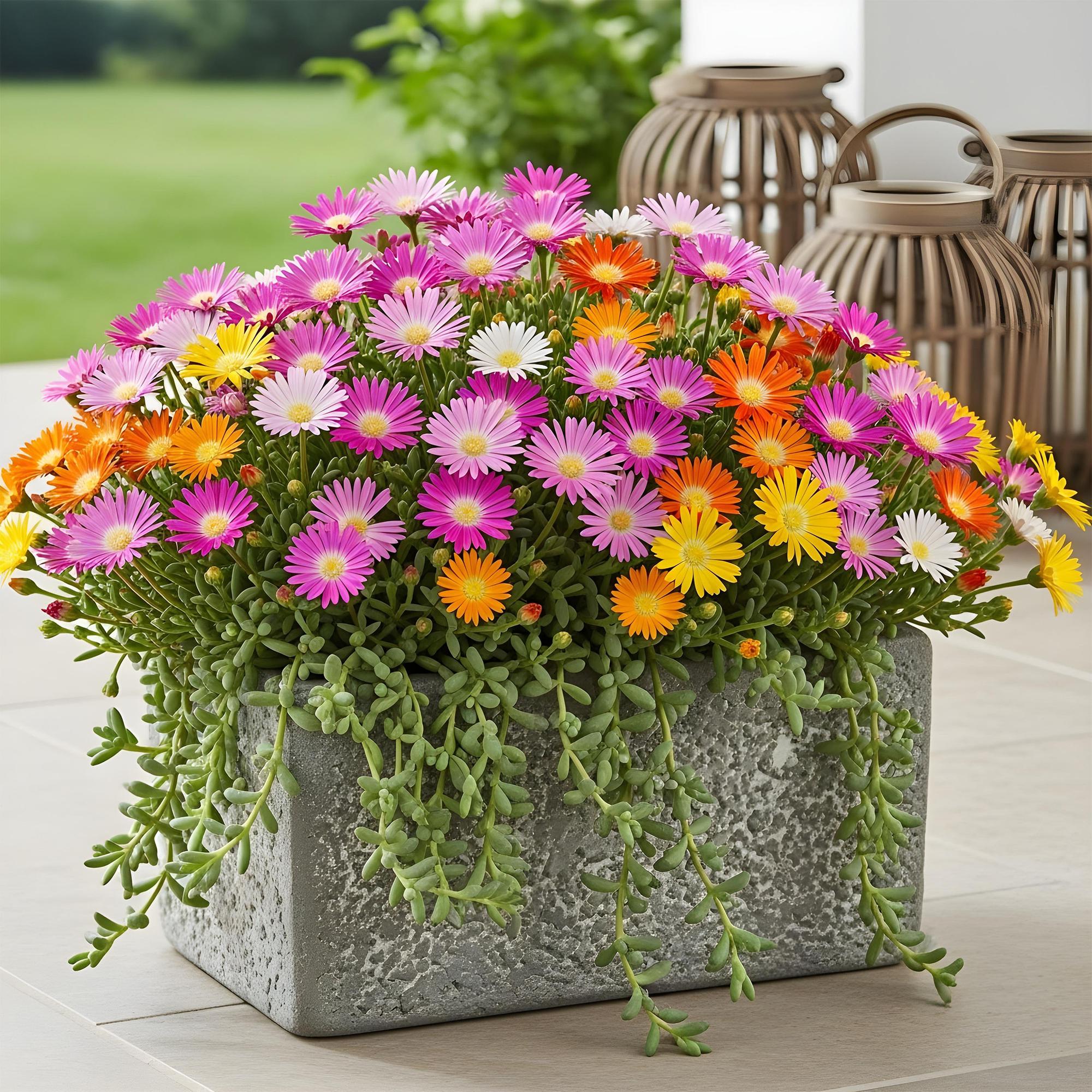 Bodendecker Delosperma Jewel of Desert | 8 winterharte Pflanzen – Farben Rot, Orange, Lila &amp; Rosa