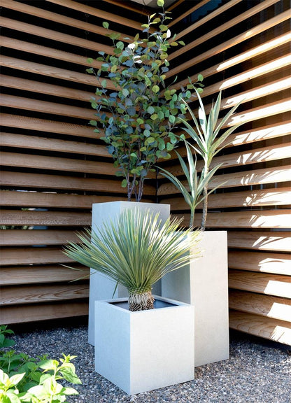 Topf Grigio Cube Antique White - D50 x H50