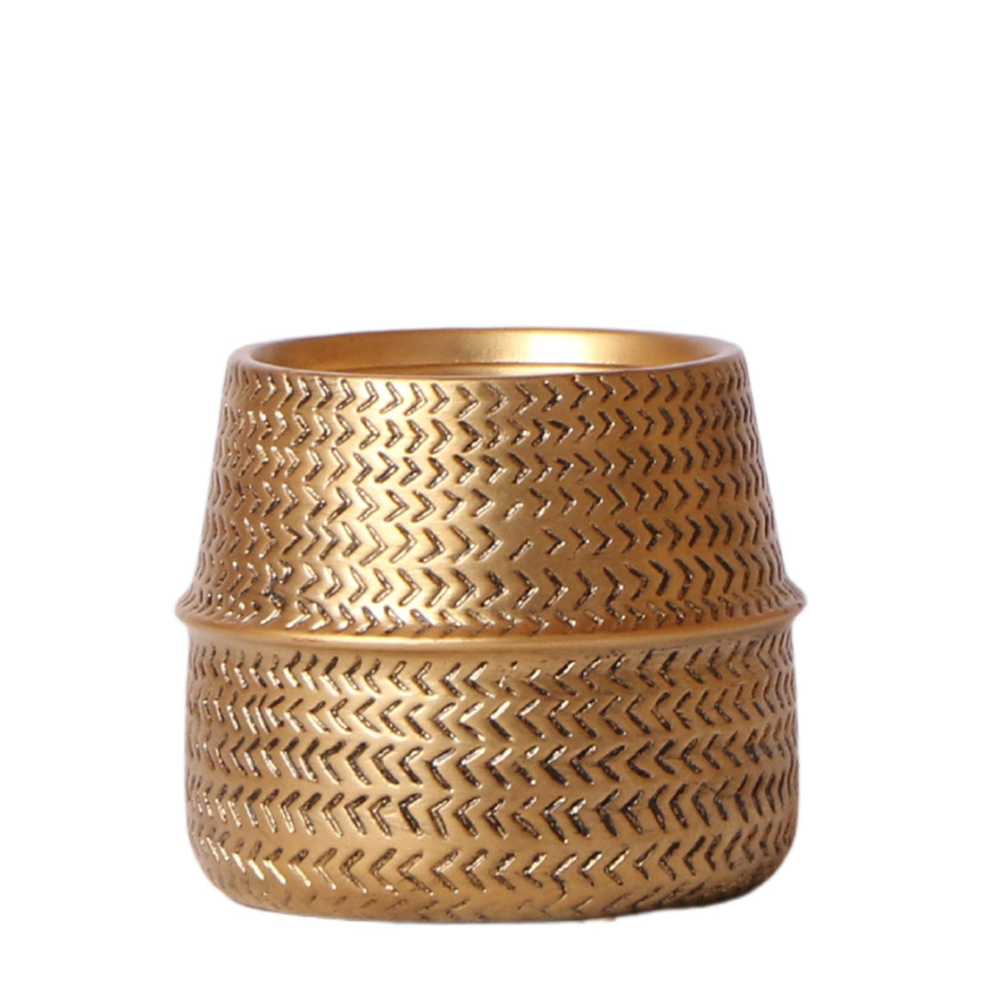 Groove Blumentopf - Goldener Keramik-Topf - Topfgröße - Ø9cm