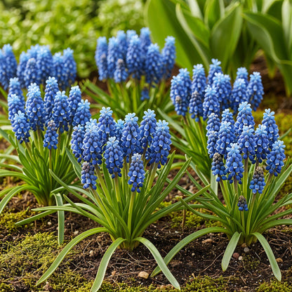 Blumenzwiebeln Muscari Armeniacum | 50 Stück Blau – Zwiebelgröße 8/9 – XXL Pack